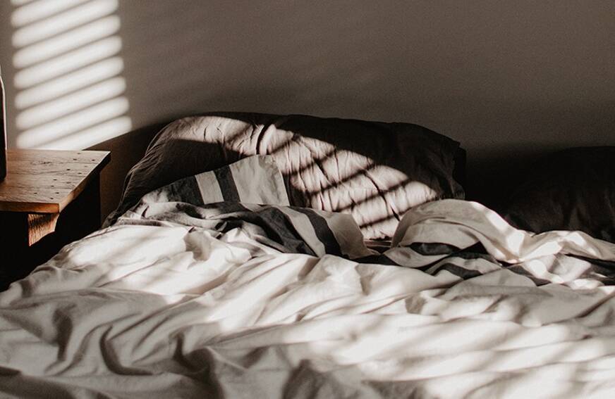 Used dark bedding